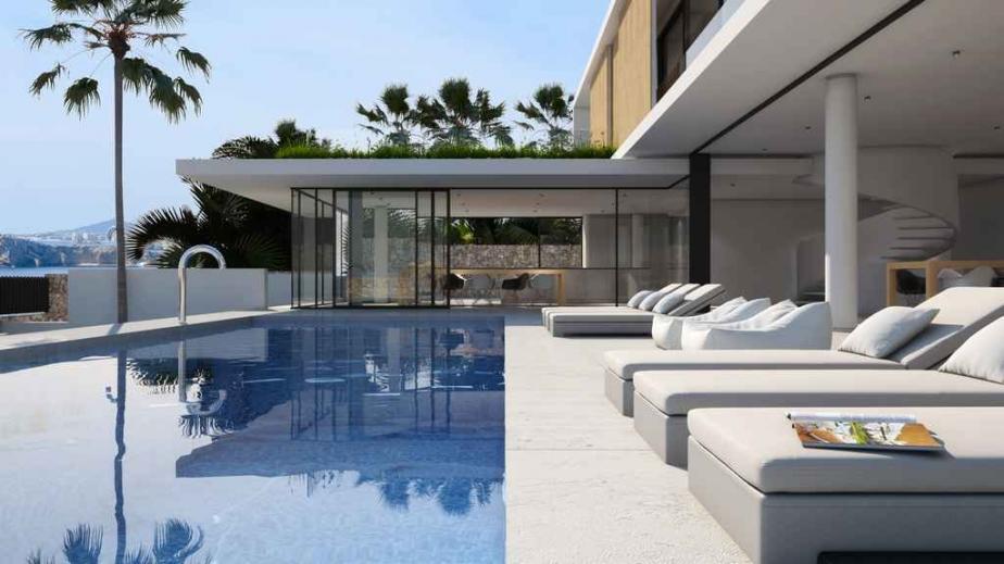 Designer villa met uitzicht op zee in Talamanca Ibiza te koop